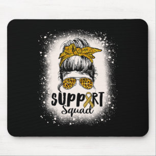 Leopard Women Messy Bun RSD and CRPS Awareness Ble Mouse Pad