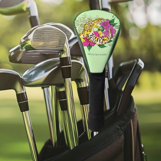 Leopard Yellow Gecko Green Golf Head Cover (Creator Uploaded)