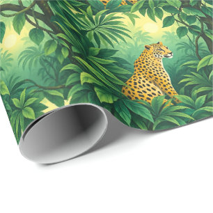 Leopards Among Lush Tropical Greenery Wrapping Paper