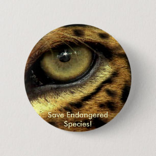 Leopard's Eye Endangered Species Button