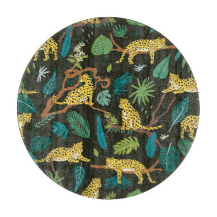 Leopards in Jungle: Vintage Wild Cutting Board