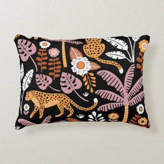 Leopards Palms Vintage Seamless Pattern Decorative Cushion