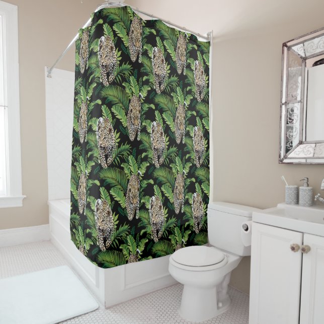 Leopards Pattern shower curtain (In Situ)