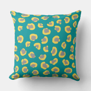 Leopared pattern colourful blue and yellow for her cushion
