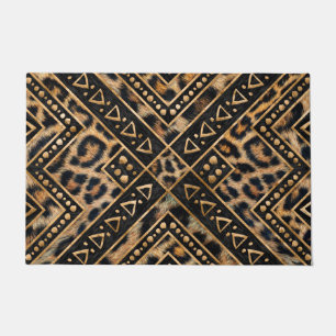 Leopart Fur with African Decor #2 Doormat
