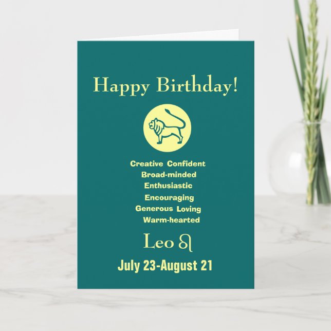 Leo's Birthday horoscope Card (Front)