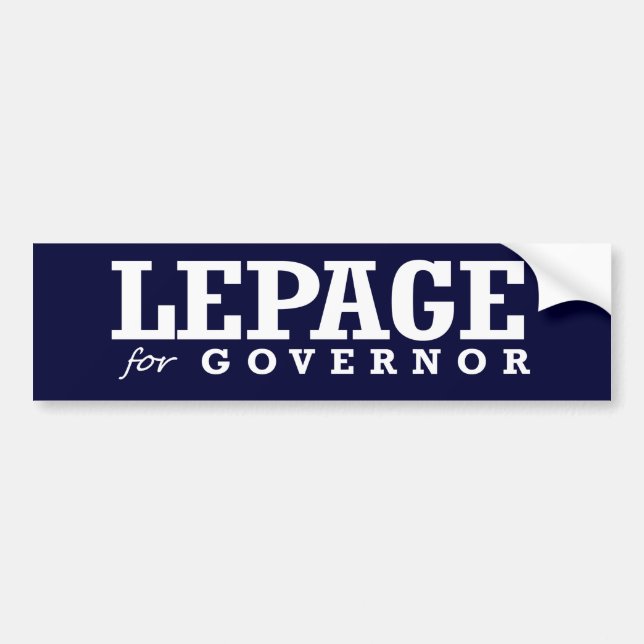 LEPAGE FOR GOVERNOR 2014 BUMPER STICKER (Front)