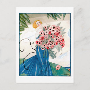 Lepape Art Deco Fashion Illustration Summer Postcard