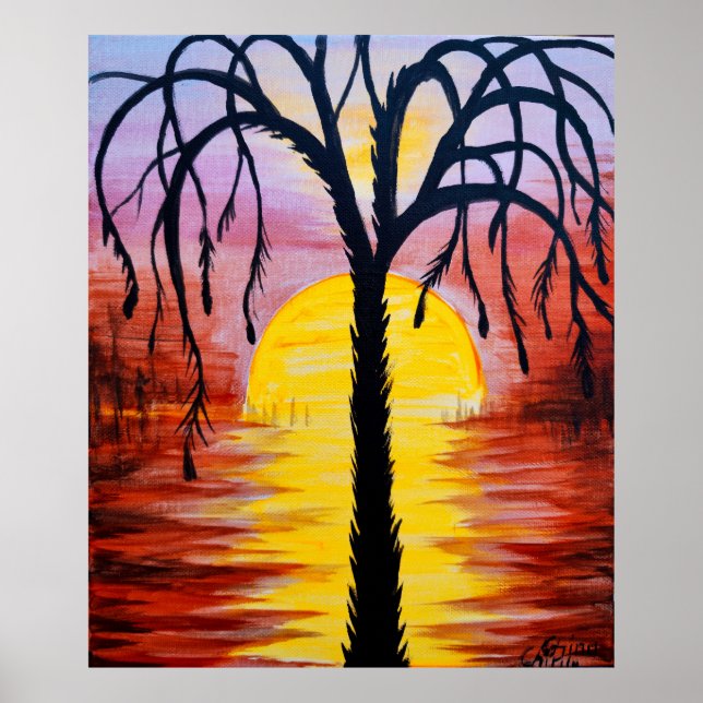 Lepidodendron tree in the carbonipherous sunset poster (Front)