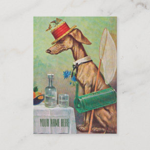 Lepidopterist / Dog Sitter Vintage Business Card
