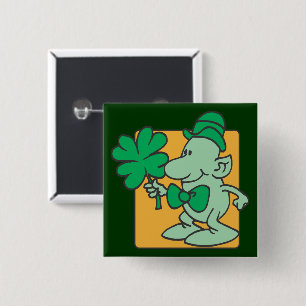Leprechaun 15 Cm Square Badge