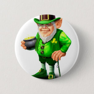 Leprechaun 6 Cm Round Badge