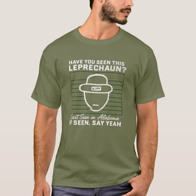 Leprechaun Alert Tee – Last Seen in Alabama (Front)