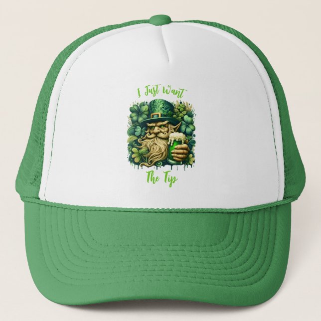 Leprechaun And Beer Trucker Hat (Front)
