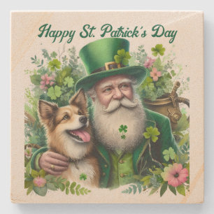 Leprechaun And Dog Stone Coaster