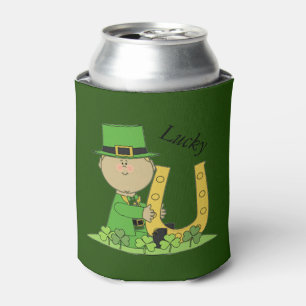 Leprechaun and Horseshoe Can Cooler