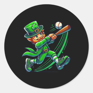 Leprechaun Baseball St Patricks Day Boys Men Costu Classic Round Sticker
