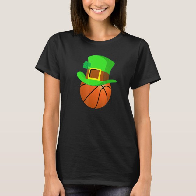 Leprechaun Basketball St Patricks Day T-Shirt (Front)