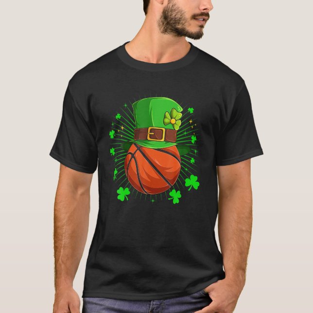Leprechaun Basketball St Patricks Day Tee Shamrock (Front)