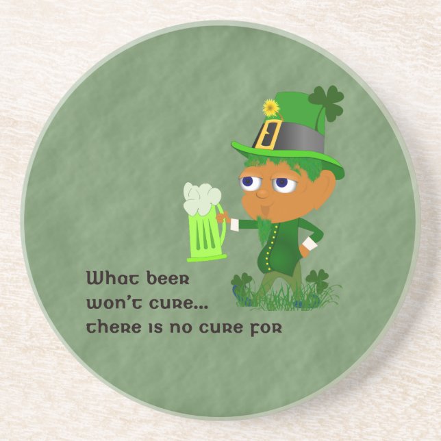 Leprechaun Beer Coaster (Front)