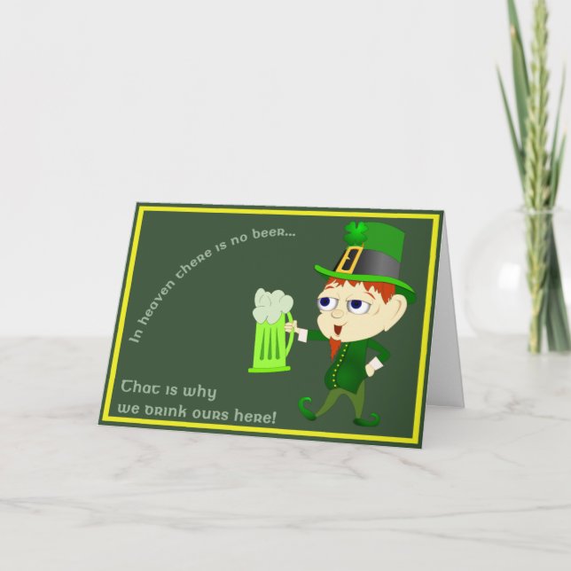 Leprechaun Beer St. Patrick's Day Card (Front)