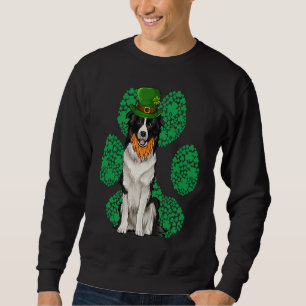 Leprechaun Border Collie St Patricks Day Shamrock  Sweatshirt