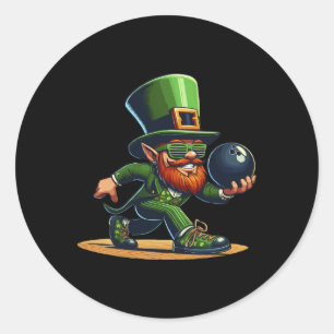 Leprechaun Bowling Bowler Tee St.patricks Day Kids Classic Round Sticker