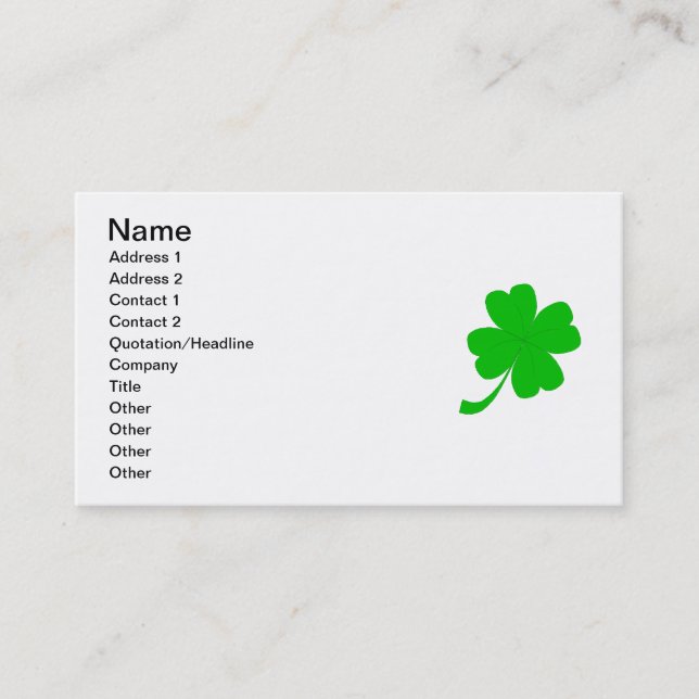 Leprechaun Business Card (Front)