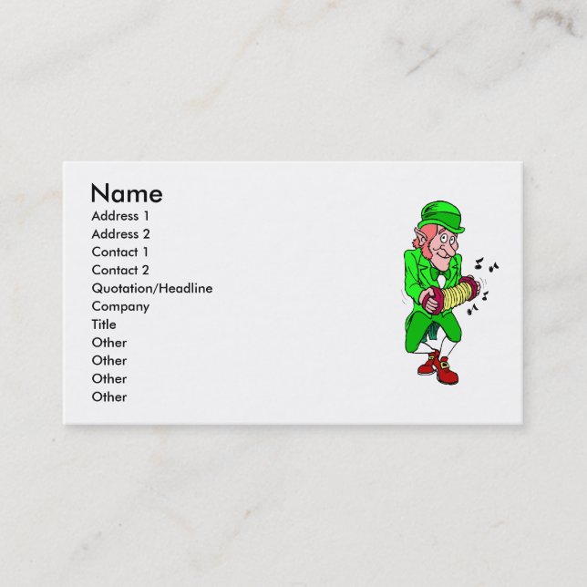 Leprechaun Business card (Front)