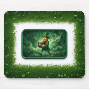 Leprechaun Carrying Pot Of Gold Mouse Pad