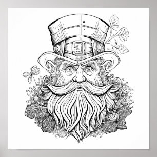 Leprechaun Colour It yourself Poster