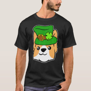 Leprechaun Corgi St Patricks Day Shamrock Humour T-Shirt