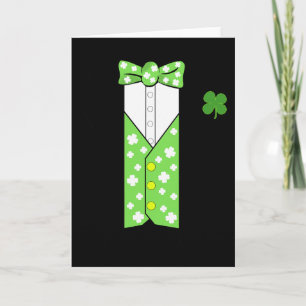 Leprechaun Costume Irish Tuxedo Funny Kids St Patr Card