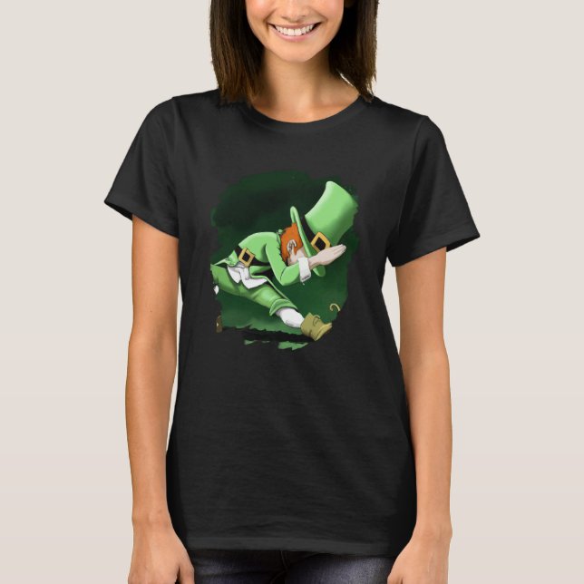 Leprechaun Dabbing Dancing Dance St Patricks Day   T-Shirt (Front)