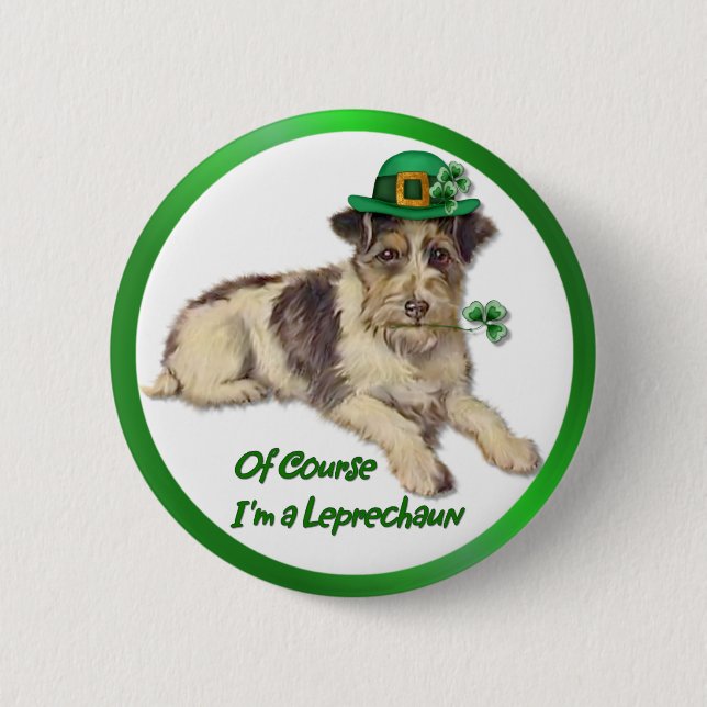 Leprechaun Dog 6 Cm Round Badge (Front)