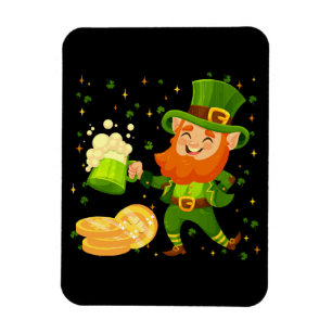 Leprechaun Drinking Beer St. Patrick's Day Magnet