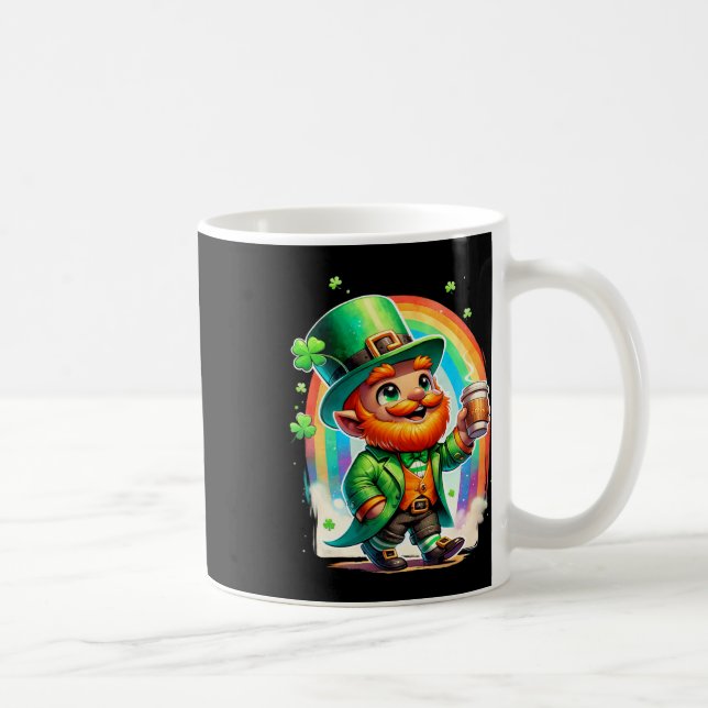 Leprechaun Drinking Coffee Irish St Patrick's Day  Mug (Right)