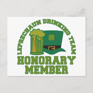 Leprechaun Drinking Team custom postcard