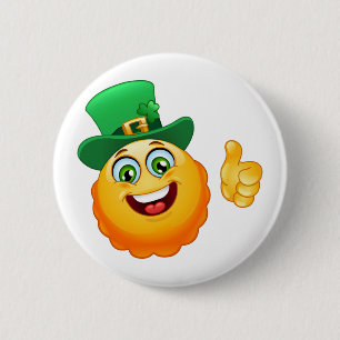 leprechaun emoji 6 cm round badge