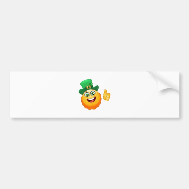 leprechaun emoji bumper sticker (Front)