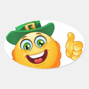 leprechaun emoji oval sticker