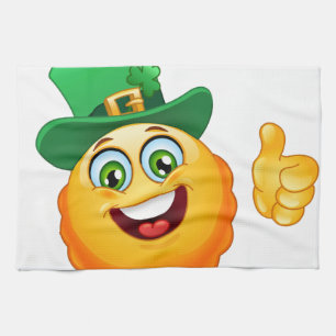 leprechaun emoji tea towel