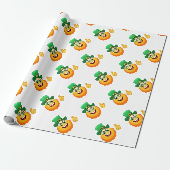 leprechaun emoji wrapping paper (Unrolled)