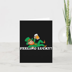 Leprechaun feeling lucky st patrick's day card