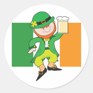 Leprechaun Flag Classic Round Sticker