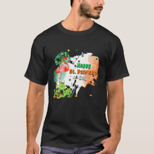 Leprechaun Flamingo Shamrock Happy St Patrick’S Da T-Shirt