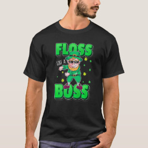 Leprechaun Floss Like A Boss St Patricks Day Boys T-Shirt
