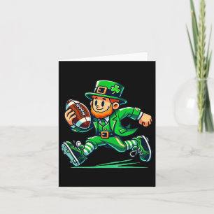 Leprechaun Football St Patricks Day Player Boys Me Card