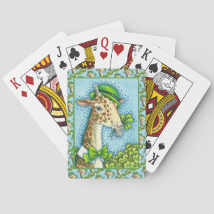 LEPRECHAUN GIRAFFE, COLORFUL ST. PATRICK'S DAY PLAYING CARDS