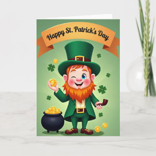 Leprechaun Gold Coins Scene Card